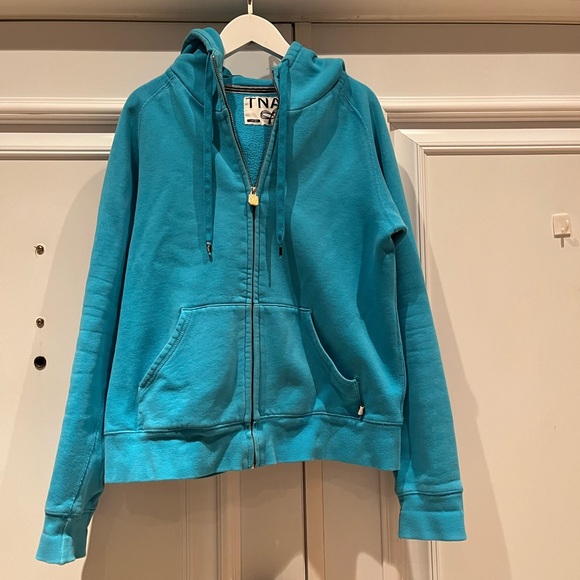 TNA Teal Zip-Up Hoodie - Picture 1 of 3